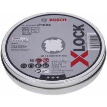 BOSCH X-LOCK Standard for Inox Plochý řezný kotouč, 125×1×22,23 mm, 10ks 2608619267