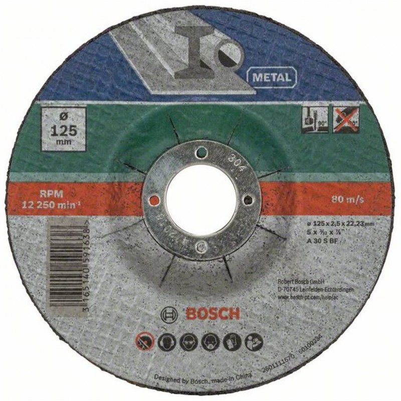 BOSCH 5dílná sada dělicích kotoučů lomených na kov, 125x2,5mm 2609256333