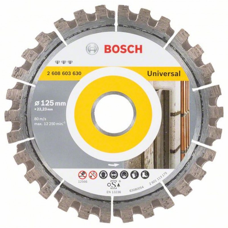 BOSCH Best for Universal Diamantový dělicí kotouč, 125 x 22,23 x 2,2 x 12 mm 2608603630