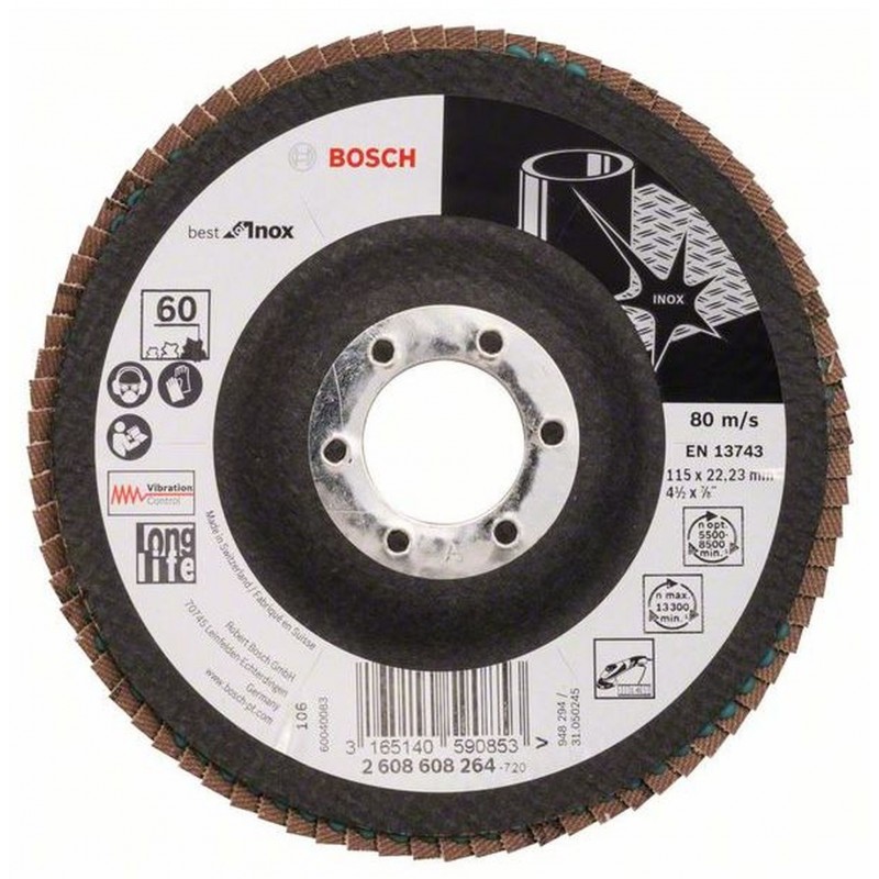 BOSCH Best for Inox Lamelový brusný kotouč X581, 125x22,23 mm, 80, 2608608278 BOSCH Best for Inox Lamelový brusný kotouč X581, 125x22,23 mm, 80, 2608608278