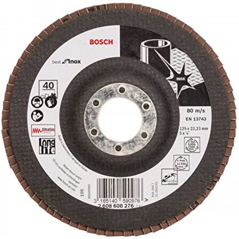 BOSCH Best for Inox Lamelový brusný kotouč X581, 125x22,23 mm, 40, 2608608276