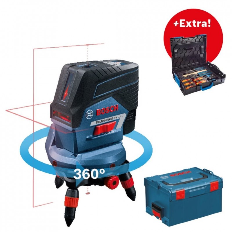 BOSCH GCL 2-50 C křížový laser + RM3 otočný držák + L-BOXX 06159940KG + EXTRA sada nářadí GEDORE BOSCH GCL 2-50 C křížový laser + RM3 otočný držák + L-BOXX 06159940KG + EXTRA sada nářadí GEDORE