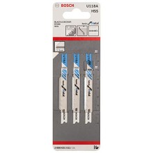 BOSCH Pilový plátek do kmitací pily U 118 A, 80 mm, 3 ks 2608631511