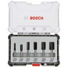 BOSCH Sada fréz 6 mm s vřetenem, drážkovací, 6 ks 2607017465