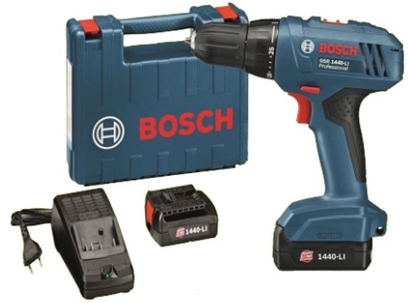 BOSCH GSR 1440-LI Professional Aku vrtací šroubovák, v kufru 0.601.9A8.405 (2x Li-Ion akumulátor 1,5 Ah) BOSCH GSR 1440-LI Professional Aku vrtací šroubovák, v kufru 0.601.9A8.405 (2x Li-Ion akumulátor 1,5 Ah)