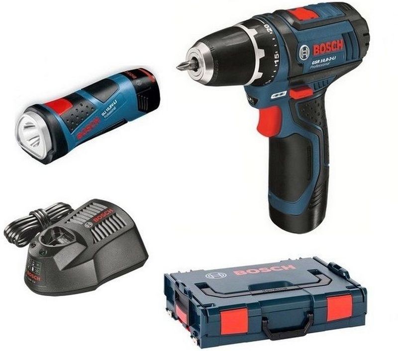 BOSCH GSR 12V-15 Vrtací šroubovák + Svítilna GLI 12V-80, 0.615.990.FZ9 BOSCH GSR 12V-15 Vrtací šroubovák + Svítilna GLI 12V-80, 0.615.990.FZ9