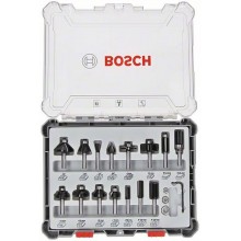 BOSCH Sada tvarových fréz 6 mm s vřetenem, 15 ks 2607017471