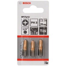 BOSCH Max Grip Šroubovací bit, PH 3, 25 mm, 3 ks 2607001548