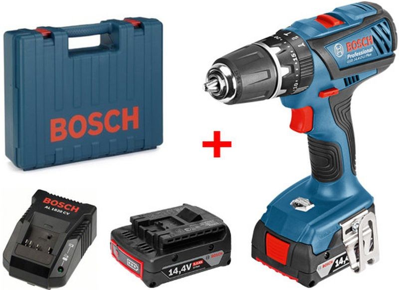 BOSCH GSB 14,4-2-LI Plus aku šroubovák, transport.kufr, 2x2Ah, 0.601.9E7.020 BOSCH GSB 14,4-2-LI Plus aku šroubovák, transport.kufr, 2x2Ah, 0.601.9E7.020