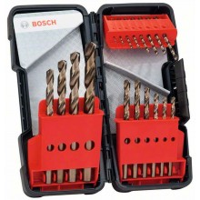 BOSCH 18dílná sada vrtáků do kovu Toughbox HSS-Co, DIN 338, 135° 2607017047