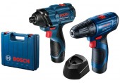 BOSCH Sada: GSR 120-LI + GDR 120-LI + GBA 12V 2.0Ah + GAL 1210 CV 06019G8023