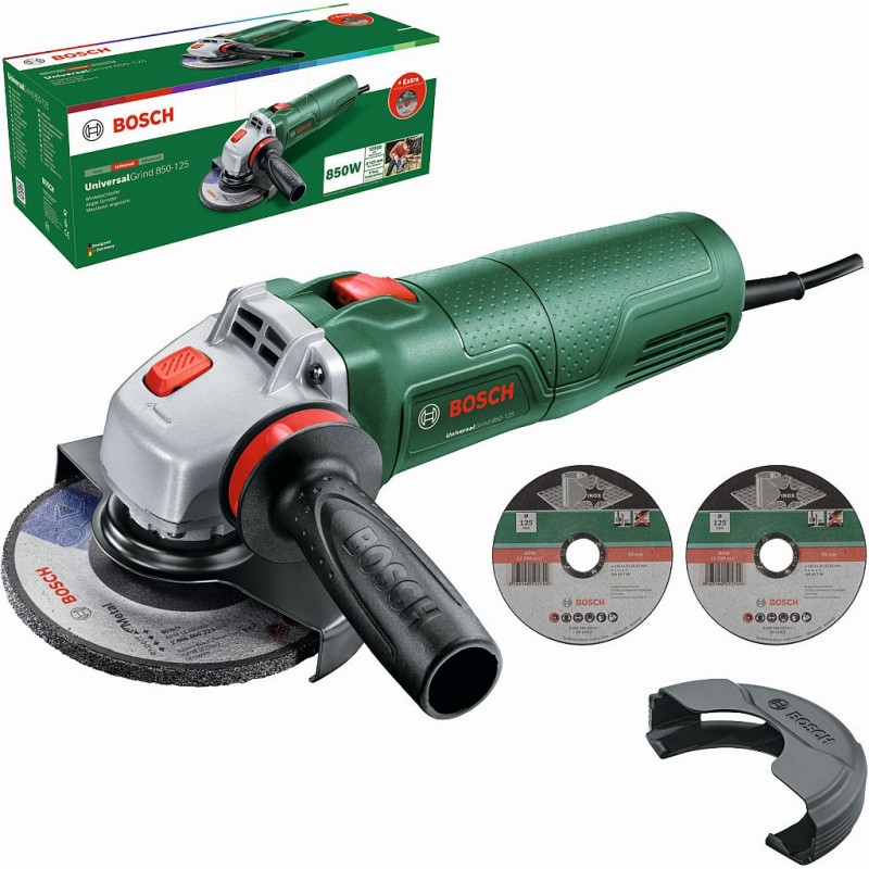 BOSCH UniversalGrind 850-125 Úhlová bruska, 3x řezný kotouč 06033E2101