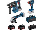 BOSCH Profesionální sada GBH 18V-26+GDX 18V-200+GWS 18V-10+2× akumulátor 5,0 Ah 0615990N21