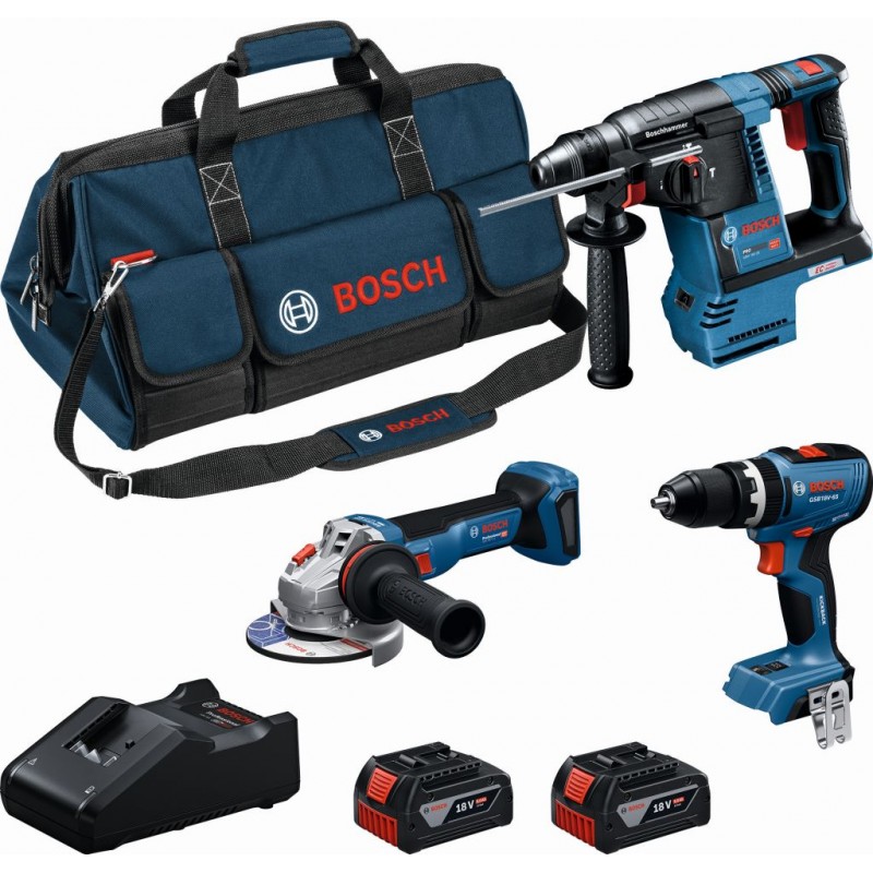 BOSCH PROFESSIONAL Sada nářadí 18V GSB+GBH+GWS+2× 5.0+GAL18V-40 0615A002M4