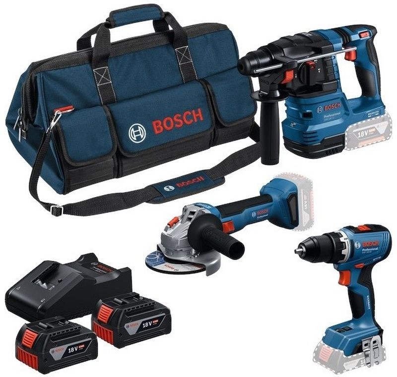 BOSCH Sada nářadí PROFESSIONAL GSB + GBH + GWS + 3x 5,0Ah 0615A500AH