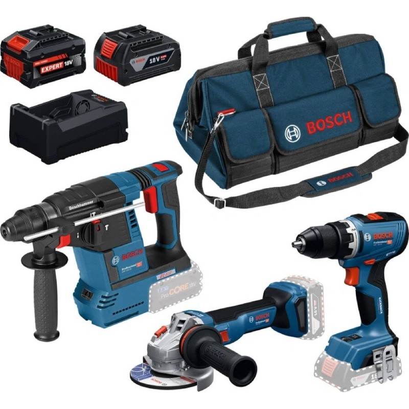 BOSCH Sada nářadí PROFESSIONAL GSR + GBH + GWS + 1x GBA 5,0Ah + 1× EXBA + GAL 0615A500AJ BOSCH Sada nářadí PROFESSIONAL GSR + GBH + GWS + 1x GBA 5,0Ah + 1× EXBA + GAL 0615A500AJ