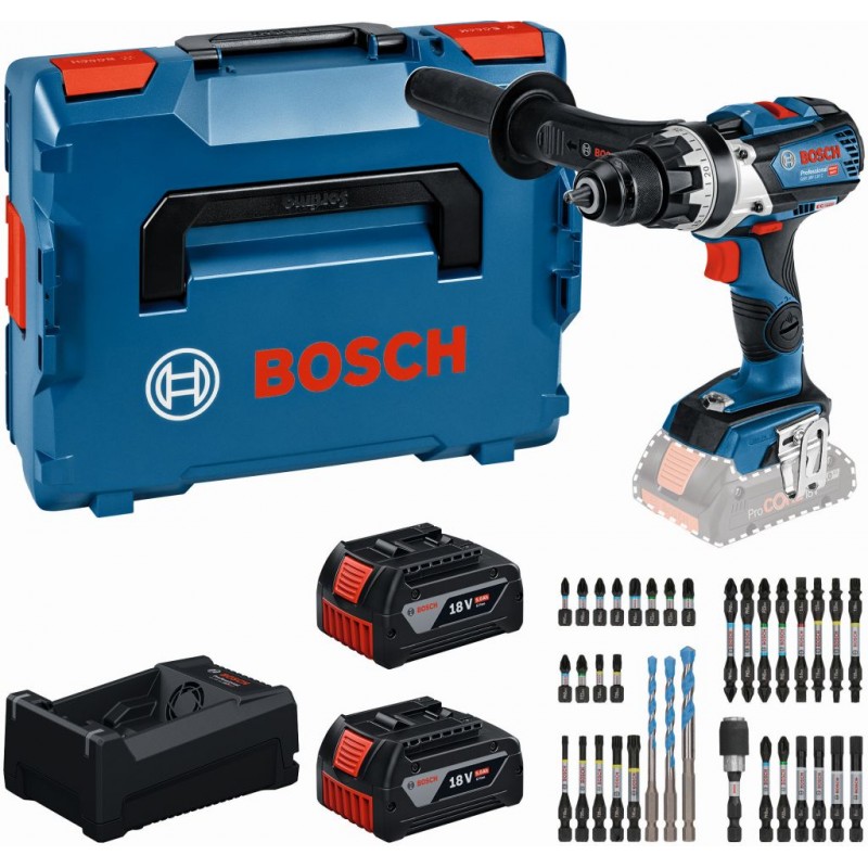 BOSCH GSR 18V-110 C PROFESSIONAL Sada nářadí, 2× 5.0Ah + GAL + sada 0615A500E3 BOSCH GSR 18V-110 C PROFESSIONAL Sada nářadí, 2× 5.0Ah + GAL + sada 0615A500E3