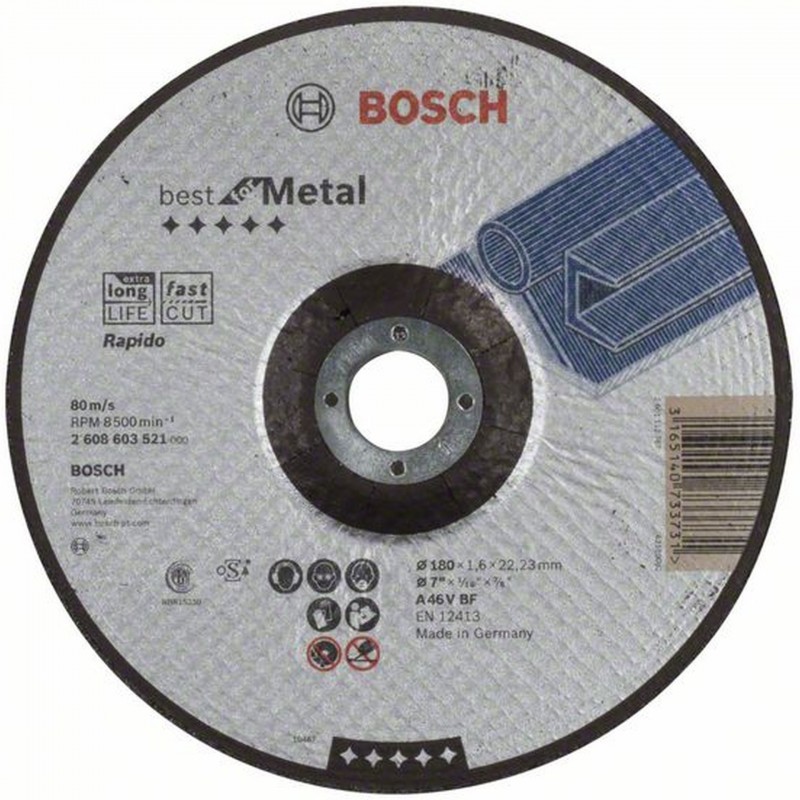 BOSCH Best for Metal – Rapido Dělicí kotouč profilovaný 180 x 22,23mm 2608603521