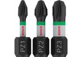 BOSCH Bit PRO PZ Impact, PZ1 × 25, PZ2 × 25, PZ3 × 25 mm, 3 ks 2608522471