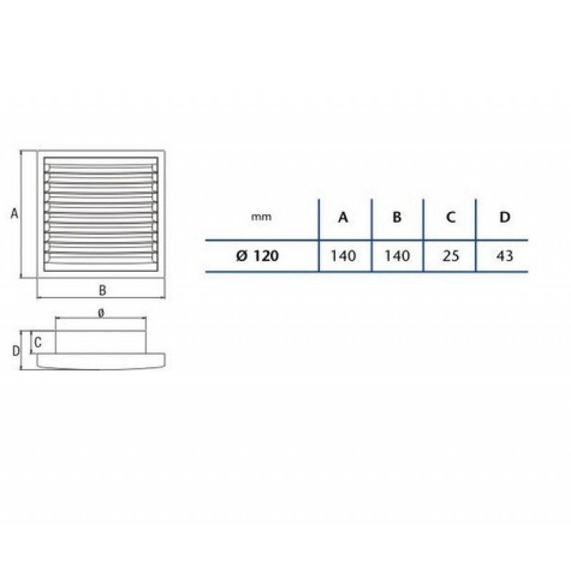 CATA Mřížka pevná B-12 01920200 CATA Mřížka pevná B-12 01920200