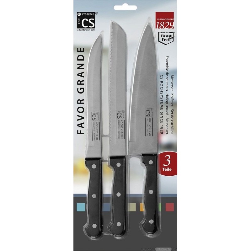 CS SOLINGEN Nůž kuchyňský - sada 3 ks FAVOR GRANDE CS-004583 CS SOLINGEN Nůž kuchyňský - sada 3 ks FAVOR GRANDE CS-004583