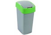 CURVER FLIP BIN 45L Odpadkový koš 65,3 x 29,4 x 37,6 cm stříbrná/zelená 02172-P80