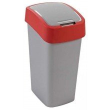 CURVER FLIP BIN 50L Odpadkový koš 65,3 x 29,4 x 37,6 cm stříbrná/červená 02172-547