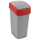 CURVER FLIP BIN 45L Odpadkový koš 65,3 x 29,4 x 37,6 cm stříbrná/červená 02172-547