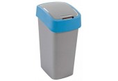 CURVER FLIP BIN 45L Odpadkový koš 65,3 x 29,4 x 37,6 cm stříbrná/modrá 02172-734