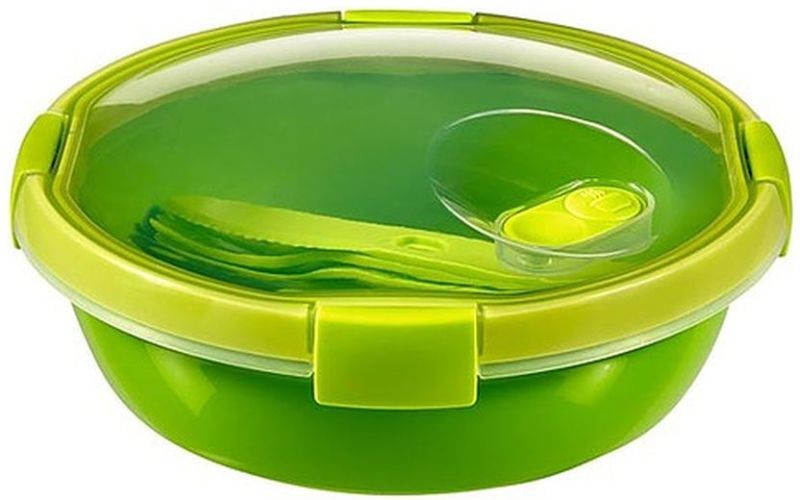 CURVER SMART TO GO 1L kulatá dóza s příborem 20x9cm zelená 00953-Y32 CURVER SMART TO GO 1L kulatá dóza s příborem 20x9cm zelená 00953-Y32