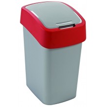 CURVER FLIP BIN 25L Odpadkový koš 47 x 26 x 34 cm stříbrná/červená 02171-547