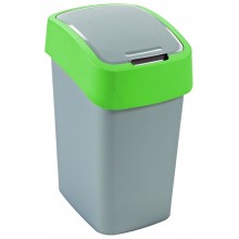 CURVER FLIP BIN 25L Odpadkový koš 47 x 26 x 34 cm stříbrná/zelená 02171-P80