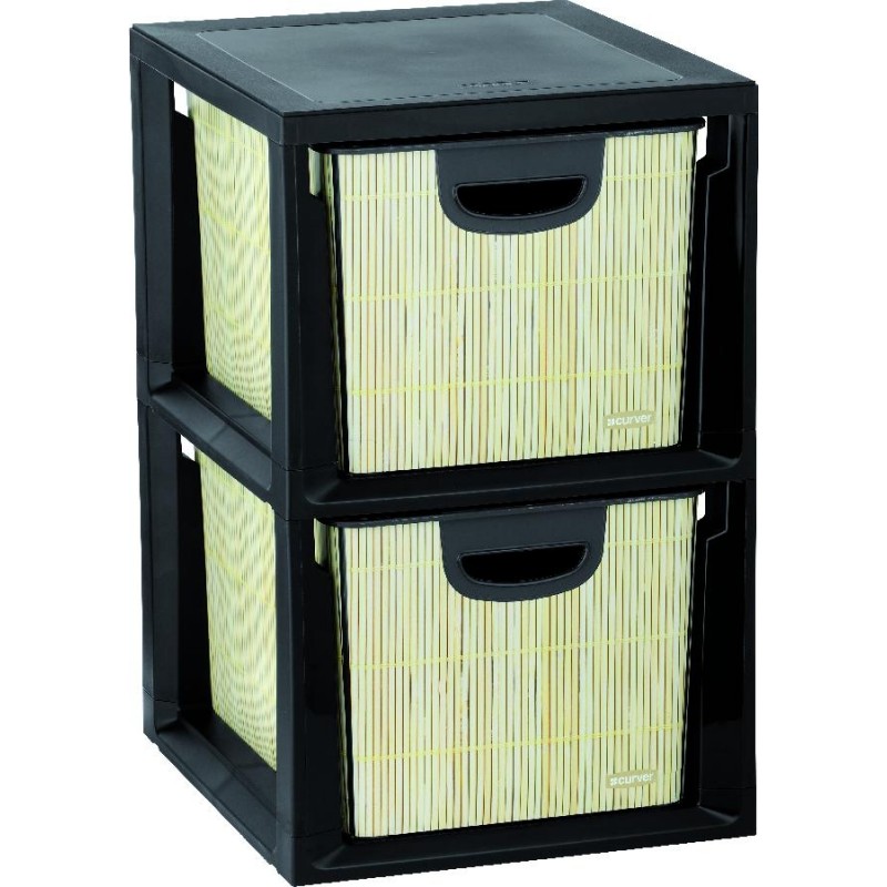 CURVER regál DECO SET 2 zásuvky Bamboo