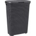CURVER Koš na špinavé prádlo RATTAN, 61,5 x 26,5 x 44,8 cm, 40 l, tmavě šedý, 00709-308