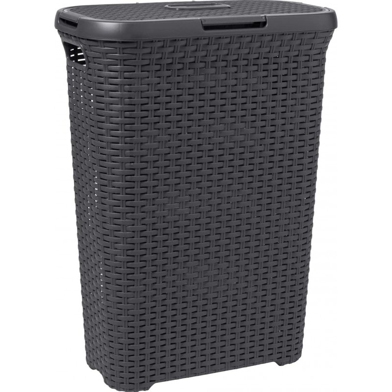 CURVER Koš na špinavé prádlo RATTAN, 61,5 x 26,5 x 44,8 cm, 40 l, tmavě šedý, 00709-308 CURVER Koš na špinavé prádlo RATTAN, 61,5 x 26,5 x 44,8 cm, 40 l, tmavě šedý, 00709-308
