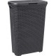 CURVER Koš na špinavé prádlo RATTAN, 61,5 x 26,5 x 44,8 cm, 40 l, tmavě šedý, 00709-308