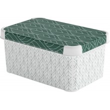 CURVER DECO STOCKHOLM S box úložný 29,5 x 19,5 x 13,5 cm zelené lístky 04710-Y89