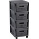 CURVER INFINITY 4x 11L Regál se šuplíky 36 x 29,5 x 65,5 cm, puntíky, tmavě šedé 04356-G43