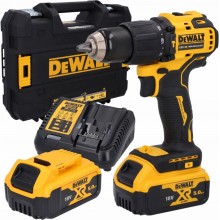 DeWALT DCD709P2T Aku příklepový vrtací šroubovák 65Nm (18V/ 2x5,0Ah) v kufru Tstak