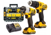 DeWALT DCK211D2T Combo sada vrtačka/šroubovák + rázový utahovák (12V/2x2,0 Ah) Tstak