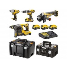 DeWALT DCK428P3T Aku sada nářadí (DCD796+DCH273+DCG405+DCF894+3x 18V/5,0Ah)2xTstak