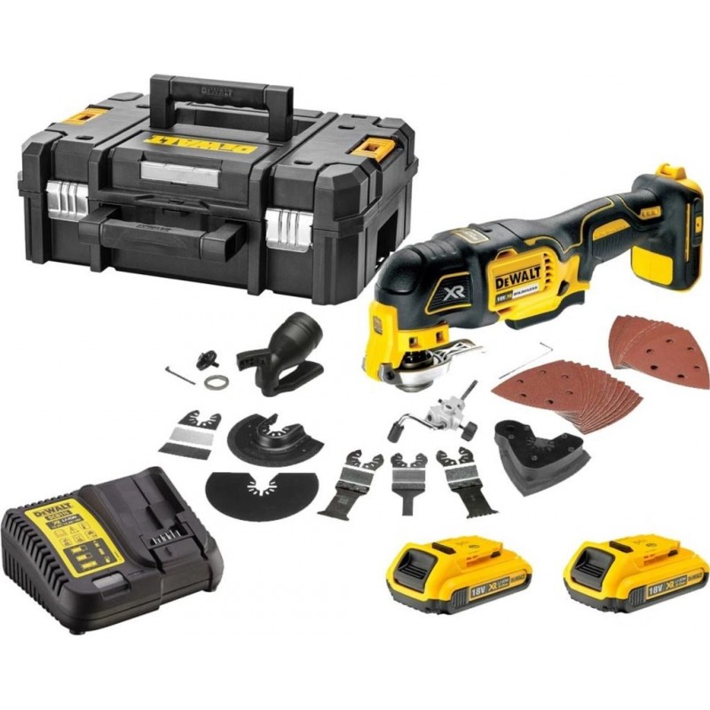 DeWALT DCS355D2 Aku bezuhlíková oscilační multibruska XR Li-Ion (18V/2x 2,0Ah) Tstak