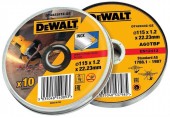 DeWALT DT43922 Sada řezných kotoučů na nerez, 125 x 1,2 mm, 10 ks