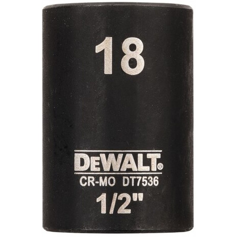 DeWALT DT7536 Extreme Impact Nástrčná hlavice 1/2“ krátká, 18 mm DeWALT DT7536 Extreme Impact Nástrčná hlavice 1/2“ krátká, 18 mm
