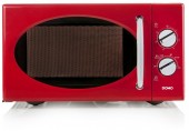 DOMO Mikrovlnná trouba retro 900W, červená DO2925