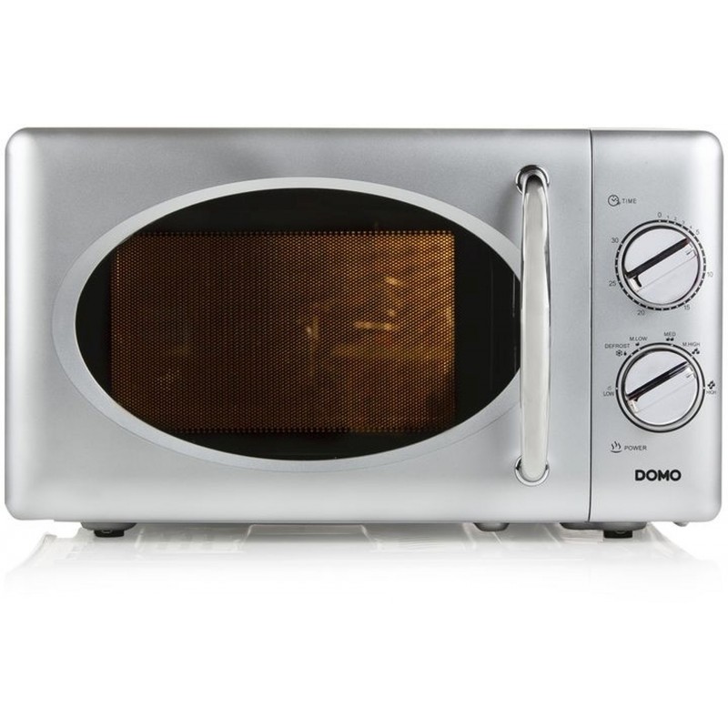 DOMO Mikrovlnná trouba retro 700W, šedá DO3020 DOMO Mikrovlnná trouba retro 700W, šedá DO3020