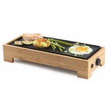 DOMO Bamboo Style Stolní elektrický gril Plancha (36x14cm/1000W) DO9270G