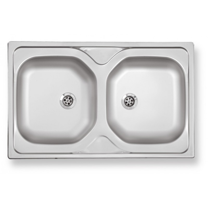 NOVASERVIS kuchyňský dřez 50 x 80 x 15 cm nerez DR50/80D, otvor pro baterii uprostřed mezi vaničkami NOVASERVIS kuchyňský dřez 50 x 80 x 15 cm nerez DR50/80D, otvor pro baterii uprostřed mezi vaničkami