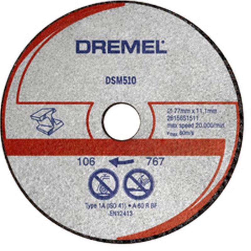 DREMEL DSM20 Kovový a plastový řezný kotouč 77 mm 2615S510JA DREMEL DSM20 Kovový a plastový řezný kotouč 77 mm 2615S510JA