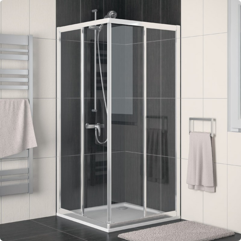 RONAL ECOAC ECO-Line rohový vstup - strana levá*, 90cm, elox/čiré sklo ECOG09000107